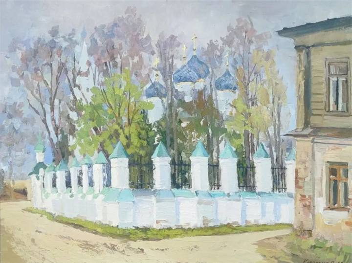 У стен церкви Иоанна Богослова. хм 60х80, 2026