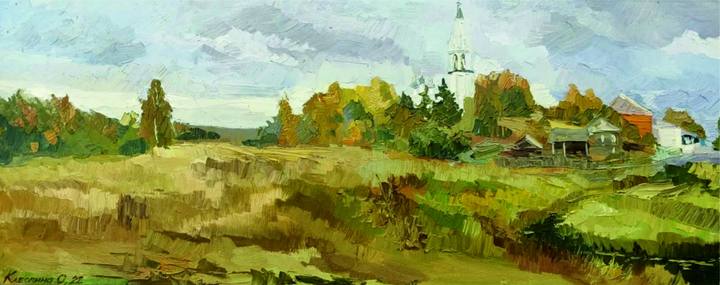 Под Судиславлем. Осень. хм 36х87 2022