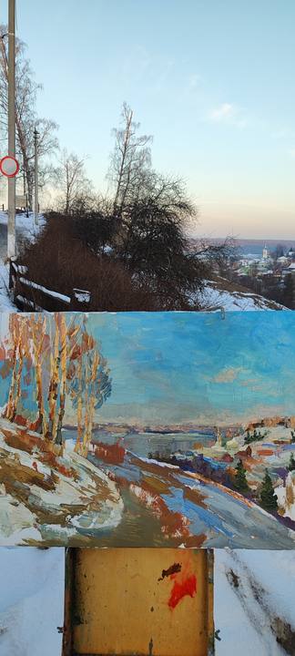 Пленэр в Плёсе. Весна на Соборной горе.