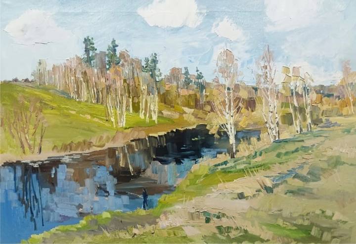 Весна на Покше. хм 60х80, 2026