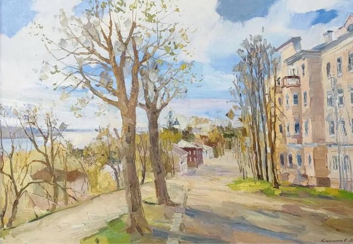 Весна на Муравьевке. хм 60х86, 2026