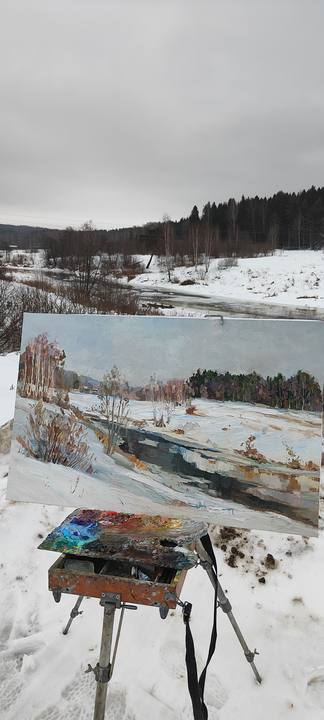Весна на Покше. Пленэр.